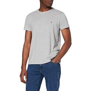 Tommy Hilfiger Core Stretch Slim Cneck Tee T-shirt voor heren, grijs (cloud htr 501), M