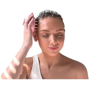 ZMCLG Siliconen massageborstel voor de hoofdhuid, shampooborstel voor peeling en hoofdmassage, stimuleren de haargroei, parelroze