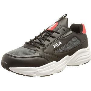 FILA Saluzzo Sneakers voor heren, Black Fila Rood, 43 EU