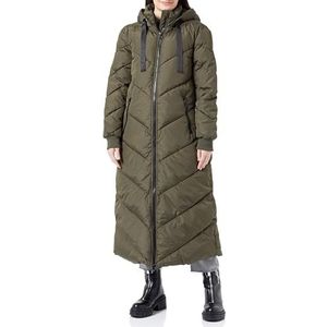 JdY Dames JDYSKYLAR X-Long Padded Jacket OTW HAB gewatteerde jas, Forest Night/Detail: Black, XL, Forest Night/Detail: zwart, XL