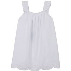 Gocco jurk met borduurwerk palmen meisje, Optisch wit, 11-12 Jaren