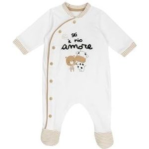 Chicco Katoenen rompertje met voet, pyjama voor kinderen en pasgeborenen, uniseks, Wit, 0 Maanden