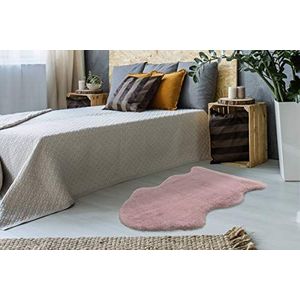 Schapenvacht tapijt Sheepskin oudroze zacht pluizig slaapkamer 60x90cm