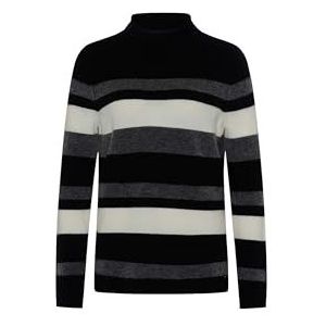 Style Lee Alpaca rolkraagpullover strepen, zwart, 40