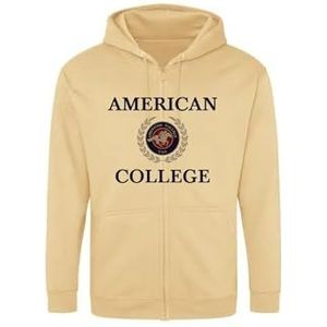 AMERICAN COLLEGE USA Sweatshirt met print, warme kleding, uniseks, kinderen, jongens en meisjes, casual, model ACSZW7, beige, 8 jaar, Beige, 8 ans