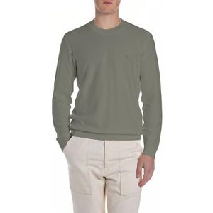 Replay Herentrui met normale pasvorm, ronde hals, van katoen, 835 Soft Military, XS