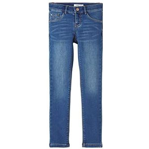 NAME IT NKFSALLI Slim Fleece Jeans 6236-AN P, donkerblauw (dark blue denim), 128 cm