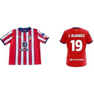 Atlético de Madrid, officiële replica 1e team 24/25 shirt voor volwassenen, rood-wit, design met Atleti-wapen, rood en wit, maat XS