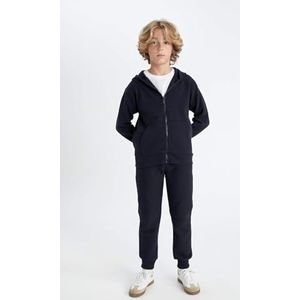DeFacto Jongens Sweatjack Pullover Sweatshirt en Vest - Stijlvolle Kinderkleding voor Jongens (Navy, 9/10 Y), Donkerblauw, 9-10 Jaar