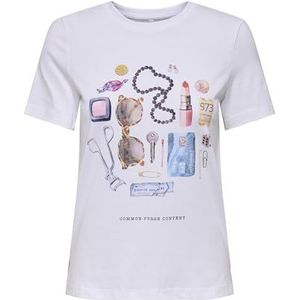 ONLY Dames Onlsonya Life Reg S/S Slit Top Box JRS, wit (bright white), L