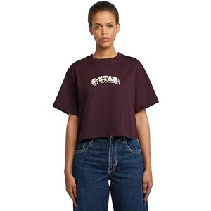 8719965012981 Felt Logo Boxy r t wmn, rood (Maroon D26921-c336-671), XS