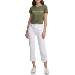 DKNY Dames E0rl2630, Rivington Slim Straight Crop Jeans, Wit, 26, Kleur: wit, 60