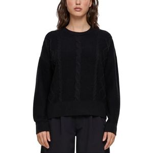 Urban Classics Dames Sweatshirt Ladies Cabel Knit Sweater Black XL, zwart, XL