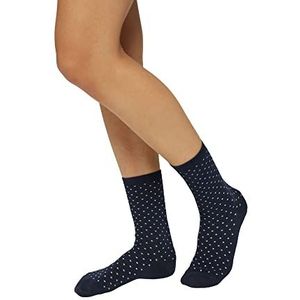 ESPRIT Dames Sokken Fine Dot 2-Pack W SO Katoen Gedessineerd Multipack 2 Paar, Blauw (Marine 6120), 39-42