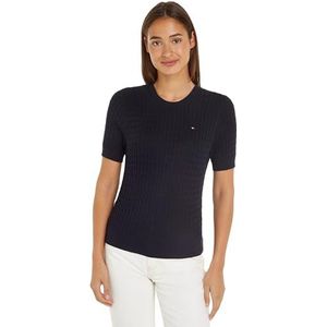 Tommy Hilfiger dames trui korte mouwen, blauw (Desert Sky), XXS