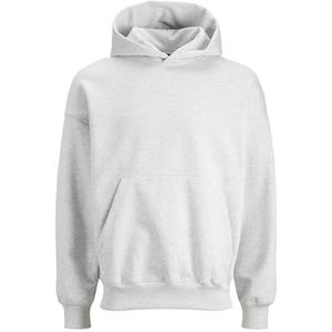 JACK & JONES JORVIBE Spongy Sweat Hood, wit melange., XS