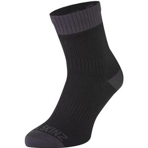 SEALSKINZ calcetín Impermeable hasta el Tobillo para el Clima cálido – Negro/Gris, XL Unisex para Adultos