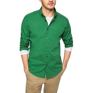 ESPRIT Basic Vrijetijdshemd voor heren, slim fit, groen (emerald green 305), M
