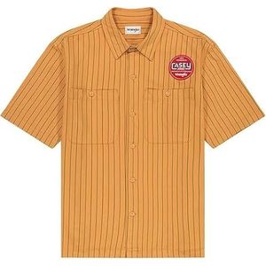 SS CJ Mechanic Shirt, Oranje gestreept., M