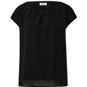 s.Oliver BLACK LABEL Damesblouse met korte mouwen, Zwart 9999, 34