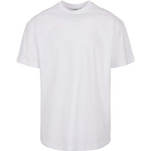 Urban Classics Heren T-shirt van gerecycled materiaal voor mannen, Basic Tee met overgesneden schouders, gerecyclede curved Shoulder Tee verkrijgbaar in 2 kleuren, maten XS - 5XL, wit, 4XL