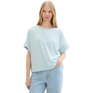 TOM TAILOR Basic Boxy T-shirt voor dames met strepen, 35343 - Blue Offwhite Stripe, L