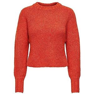 ONLY Dames ONLCHUNKY L/S BAT Wool CC KNT trui, Red Clay/Detail:W. Melange, M