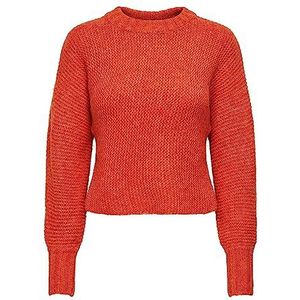 ONLY Dames ONLCHUNKY L/S BAT Wool CC KNT trui, Red Clay/Detail:W. Melange, S