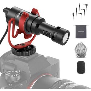 NEEWER Plug & Play Vlog Microfoon, 20-20 KHz Mini Supercardioïde Microfoon met 3,5 mm TRS, USB C OTG-kabel, Shock Mount, Windscherm Compatibel met iPhone 16 15 14 Samsung S24 Android Tablet Mac