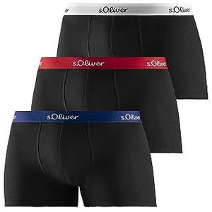 s.Oliver Boxershorts voor heren, verpakking van 3 stuks, 3 x zwart gebonden, XL