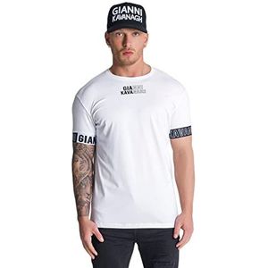 Gianni Kavanagh Witte rand, elastisch, T-shirt, maat L voor heren, Regulable, L