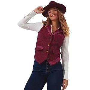 Joe Browns Dames herfst klassiek geruit tweed vest, Bessen, 44