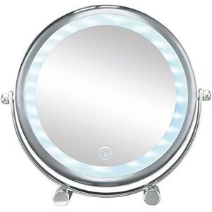 Kleine Wolke Bright Mirror Shorty Vergrootspiegel, 2-zijdig, LED, chroom, 20 x 4 x 19,5 cm