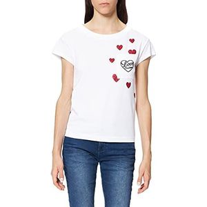 Love Moschino Dames T-shirt, Optical White, 38