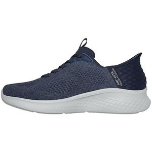 Skechers Skech-lite Pro heren Sneaker, Navy Mesh Gele Trim, 39.5 EU