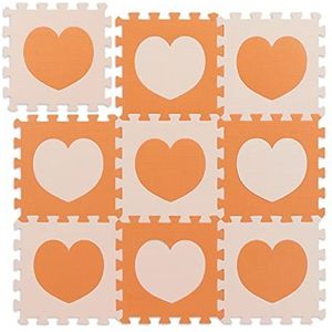 Relaxdays speelmat foam - hart - zachte puzzelmat - speeltegels kinderkamer - kinderen - oranje-geel