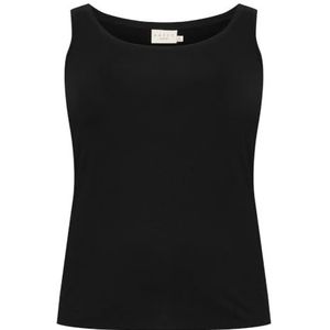 Kaffe Curve Plus-Size Tank Top Mouwloze Jersey Top Boat Neck Slim Fit, Black Deep, XL/Meer