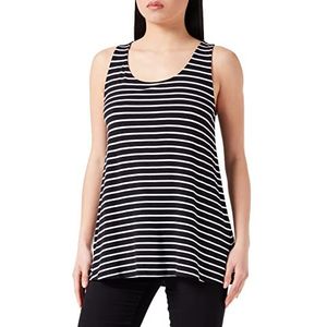 LTB Jeans Dames Gecaha shirt met bandjes/Cami Shirt, Black White Stripes 886, M, Zwart Wit Strepen 886, M