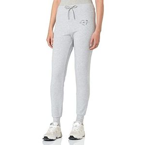 Love Moschino Dames Slim Fit Jog met Brand Heart Olografische print casual broek, Melange Light Grijs, 38