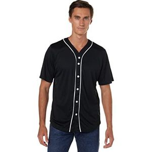 Urban Classics Baseball Mesh Jersey voor heren, zwart/wit, L