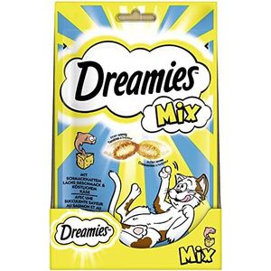 Dreamies Mix Kattensnacks met zalm & kaas – buiten knapperig & binnen crèmig – 6 x 60 g