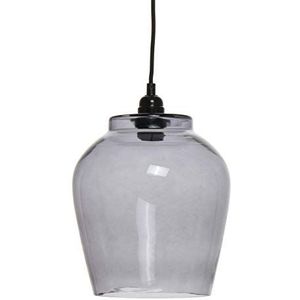 Glazen lamp bel hanglamp helder glas grijs