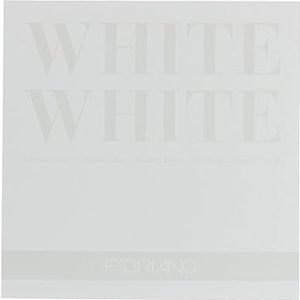 Honsell 19100417 Fabriano White Pad, briljant wit papier met mat, ongecoat oppervlak, 300 g/m², 20 x 20 cm, 20 vellen, ideaal voor pastelkleuren, kleurpotloden en markers