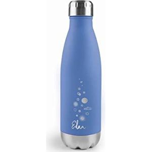 Lacor - 62585 roestvrij stalen fles, edan, waterfles, dubbele isolatiewand, schroefsluiting, BPA-vrij, inhoud: 0,5 l, hemelsblauw