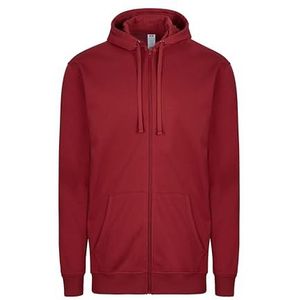 Mukua SF270U Unisex sweatshirt met ritssluiting en capuchon, Crimson, maat 3XL, crimson, 3XL