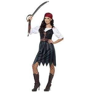 Pirate Deckhand Costume, Blue, with Shirt, Mock Waistcoat, Skirt, Belt & Bandana, (PLUS X1)
