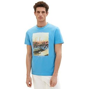 TOM TAILOR Heren 1036323 T-shirt, 18395-Rainy Sky Blue, S, 18395 - Rainy Sky Blue, S