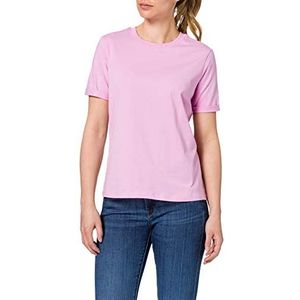 PIECES T-Shirt dames Pcria Ss Fold Up Solid Tee Noos Bc , Pastel Lavender , XL