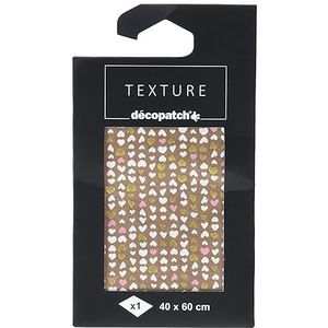 décopatch TD787C - 1 vel 40x60cm décopatch-papier motief textuur, hart wit, roze en goud
