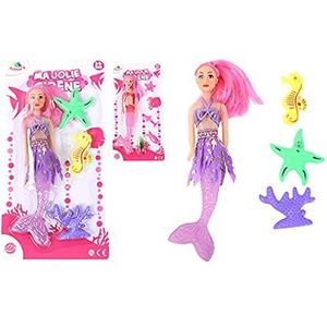 FLYPOP'S - Zeemeermin - Speelgoed voor kinderen - 071534 - Willekeurig model - Plastic - Pop - Mannequin - Zeewereld - 28 cm x 4 cm - Vanaf 3 jaar